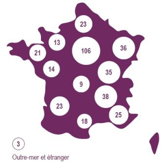 Carte de france avec des chiffres