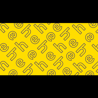 lignes de lettres h et e sur fond jaune