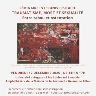 Affiche du seminaire Traumatisme, mort et sexualité