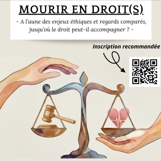 Affiche du colloque représentant la balance de la justice