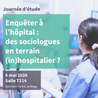 Affiche avec l'image d'une femme en blouse qui prend des notes en interrogeant un malade