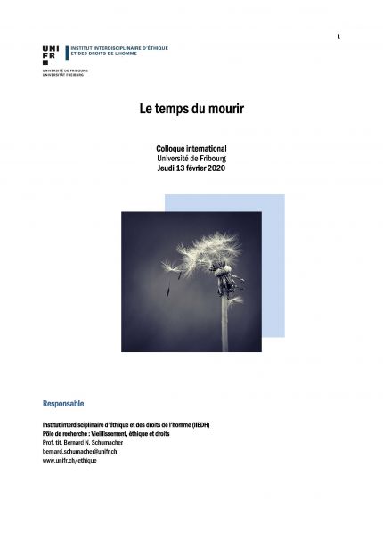 Affiche du colloque le temps du mourir