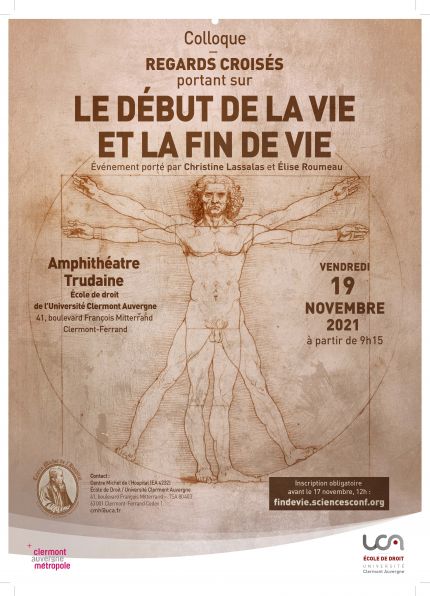 Affiche du colloque avec l'homme de Vitruve