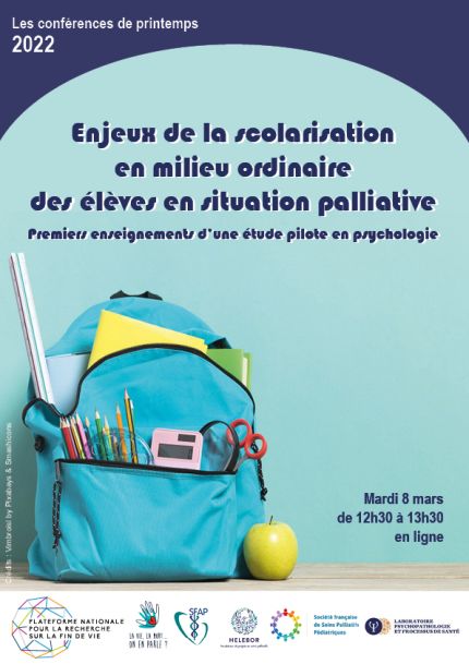 Affiche de la conférence de printemps représentant un cartable