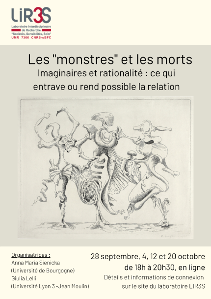 Affiche de l'atelier recherche Les monstres et les morts