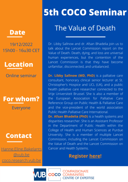 Affiche du séminaire : The value of death