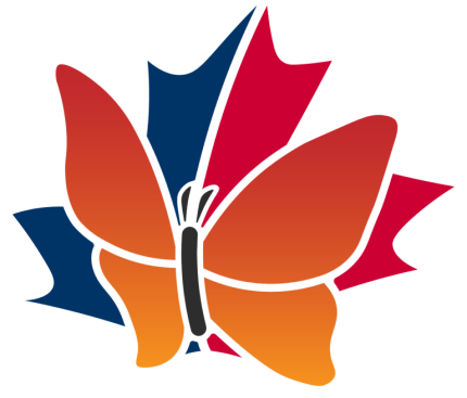 Logo de l'ACSP avec un papillon et une feuille d'érable