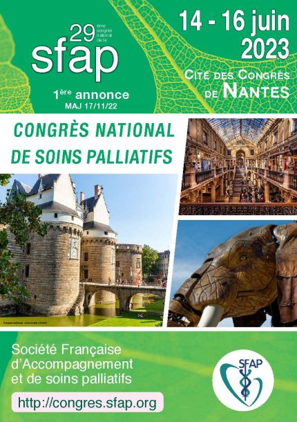 Affiche du 29e congrès de la SFAP avec des images de la ville de Nantes