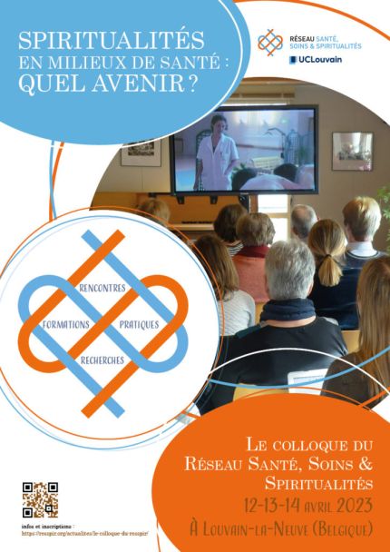 Affiche du colloque spiritualités en milieux de anté : Quel avenir