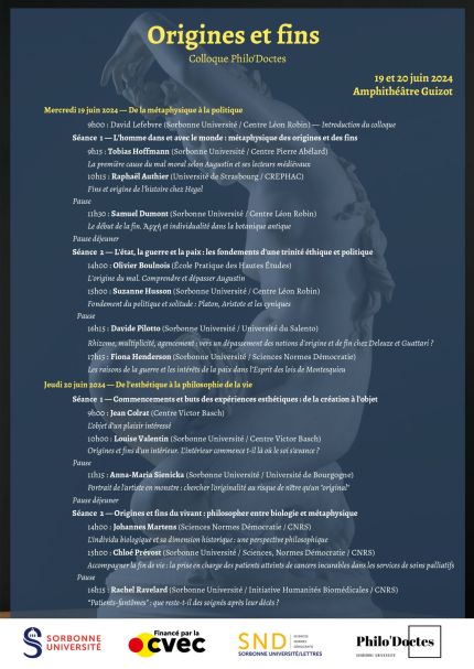 affiche avec le programme du colloque