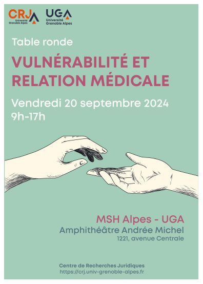 Affiche représentant deux mains qui se tendent l'une vers l'autre