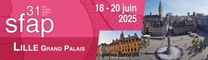 Visuel du congrès de la SFAP avec une photo de Lille