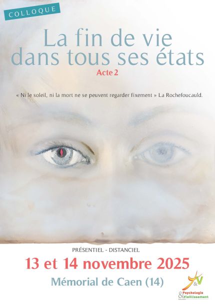 Affiche du colloque la Fin de vie dans tous ses états (dessin d'un visage dont on voit les yeux)