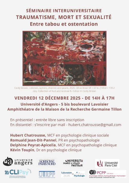 Affiche du seminaire Traumatisme, mort et sexualité
