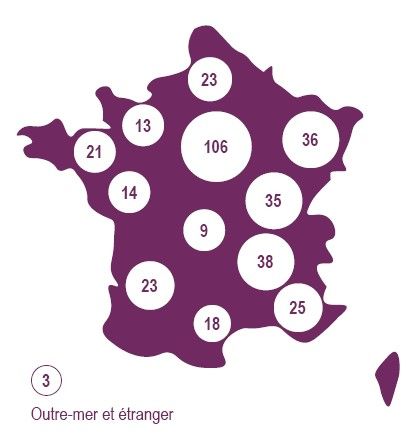 Carte de france avec des chiffres