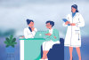 illustration représentant des infirmières en blouse